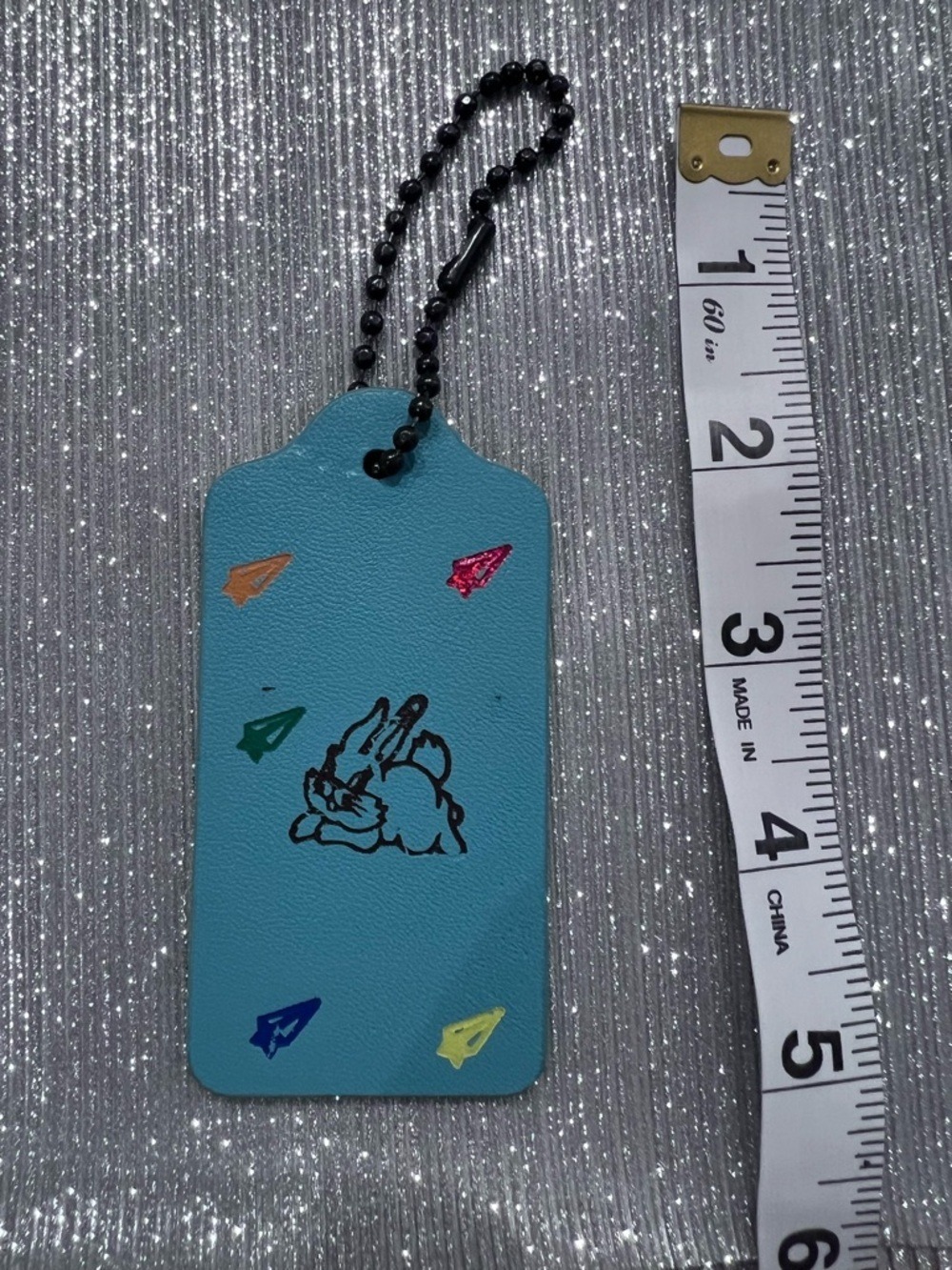 Coach x White Rabbit Candy Bunny Teal Bag Tag Charm Paper Airlines Asia Limited